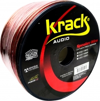 Cable Krack Audio, para Bocina, Libre de Oxígeno, Calibre 18AWG - Rojo/Humo