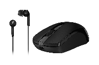 PACK MOUSE INALAMBRICO BLUE EYE GENIUS MH-8100 BATERIA RECARGABLE Y AURICULARES CON CABLE