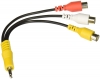 Cable de Audio y Video para Pantallas SAMSUNG con plug 3.5mm escuadra a 3 x Jack RCA