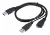 Cable USB para WII U de MicroUSB 3.0 a Doble USB