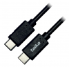 Cable USB Tipo-C Macho-Macho, Forro TPE Negro 1.5m