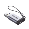 Adaptador USB 3.0 Macho a USB-C 3.1 Tipo C Hembra, Caja de Aluminio, Carga y sincronización de datos, Admite corriente de 3A