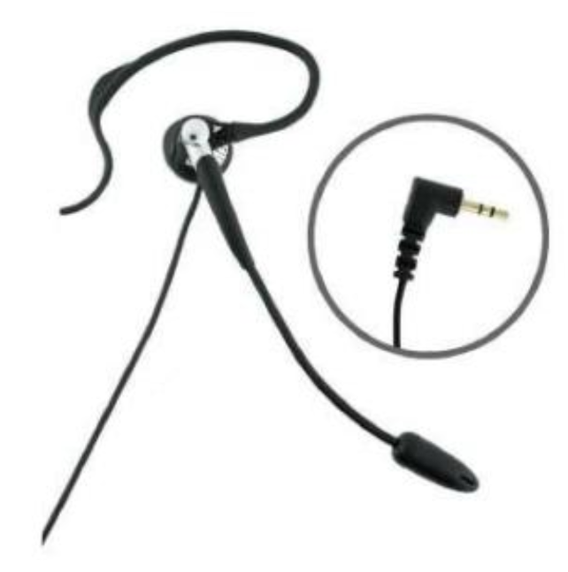 mexbusa HP-130 Manos libres para teléfono inalámbrico con soporte flexible  para oreja. Cable de 1.20m y Plug 2.5mm dor