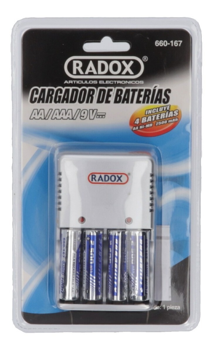 Cargador de pilas AA AAA 9v Radox 660-166