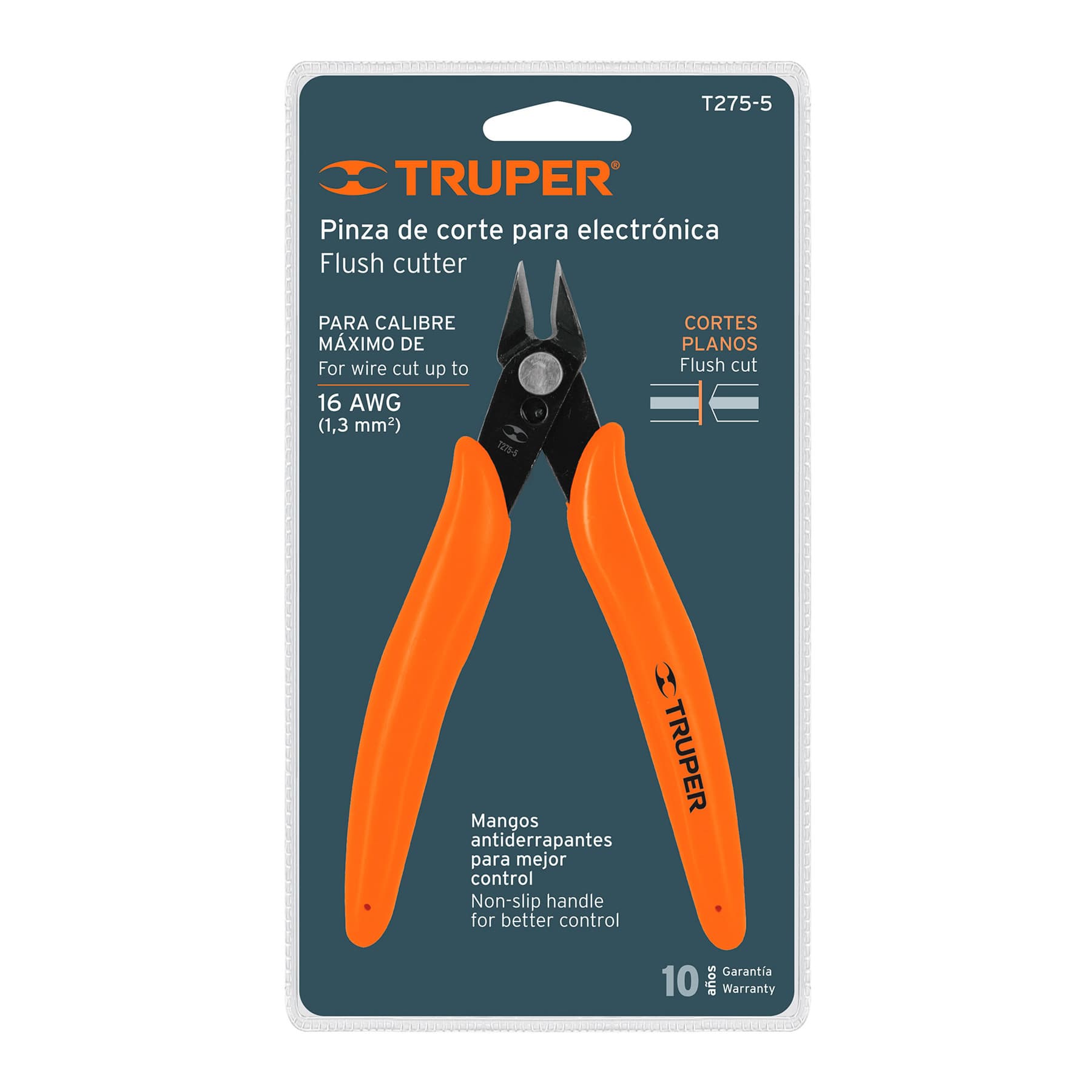 Organizar Ceder Rectángulo TRUPER T275-5 Pinza de Micro Corte angualar, ideal para electrónica, 5"