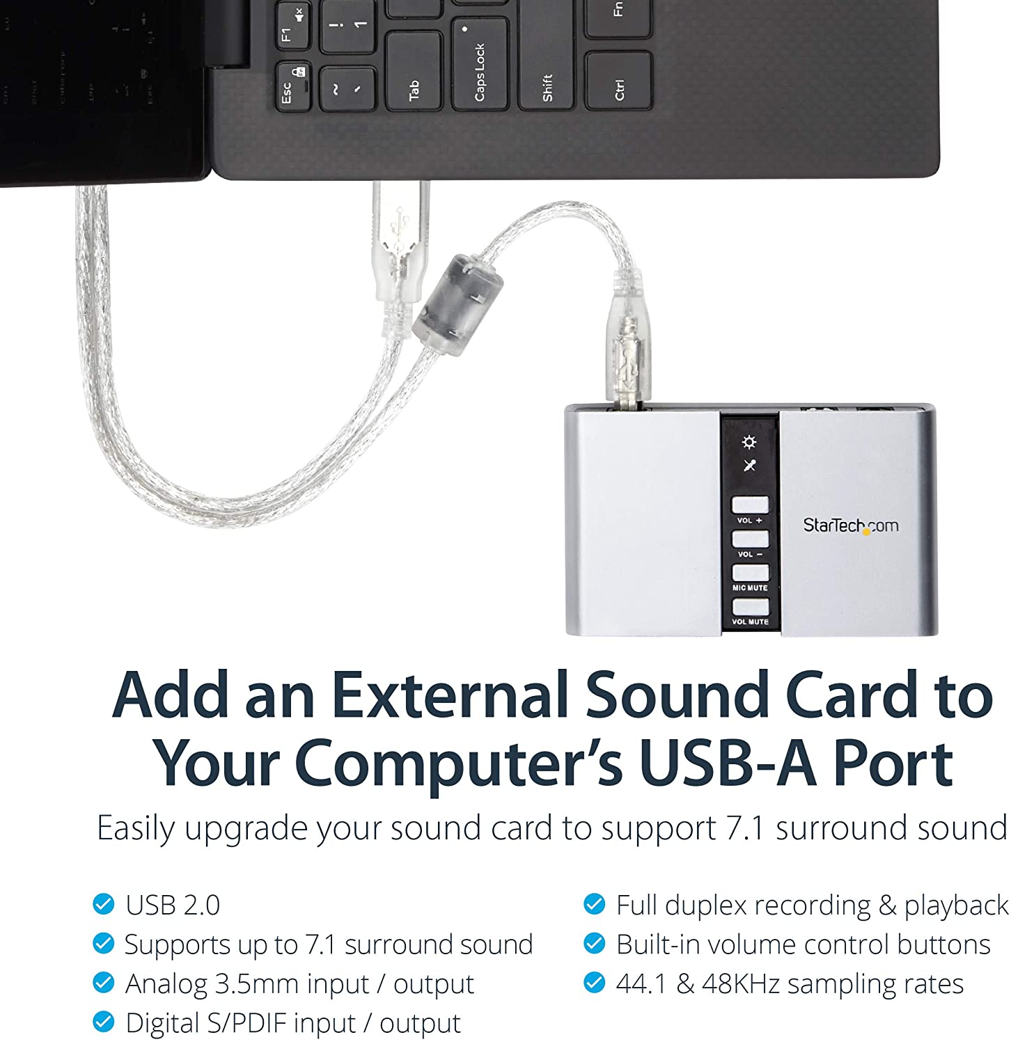 Tarjeta De Sonido Externa De 5.1 Canales, Usb + Spdif + Mic