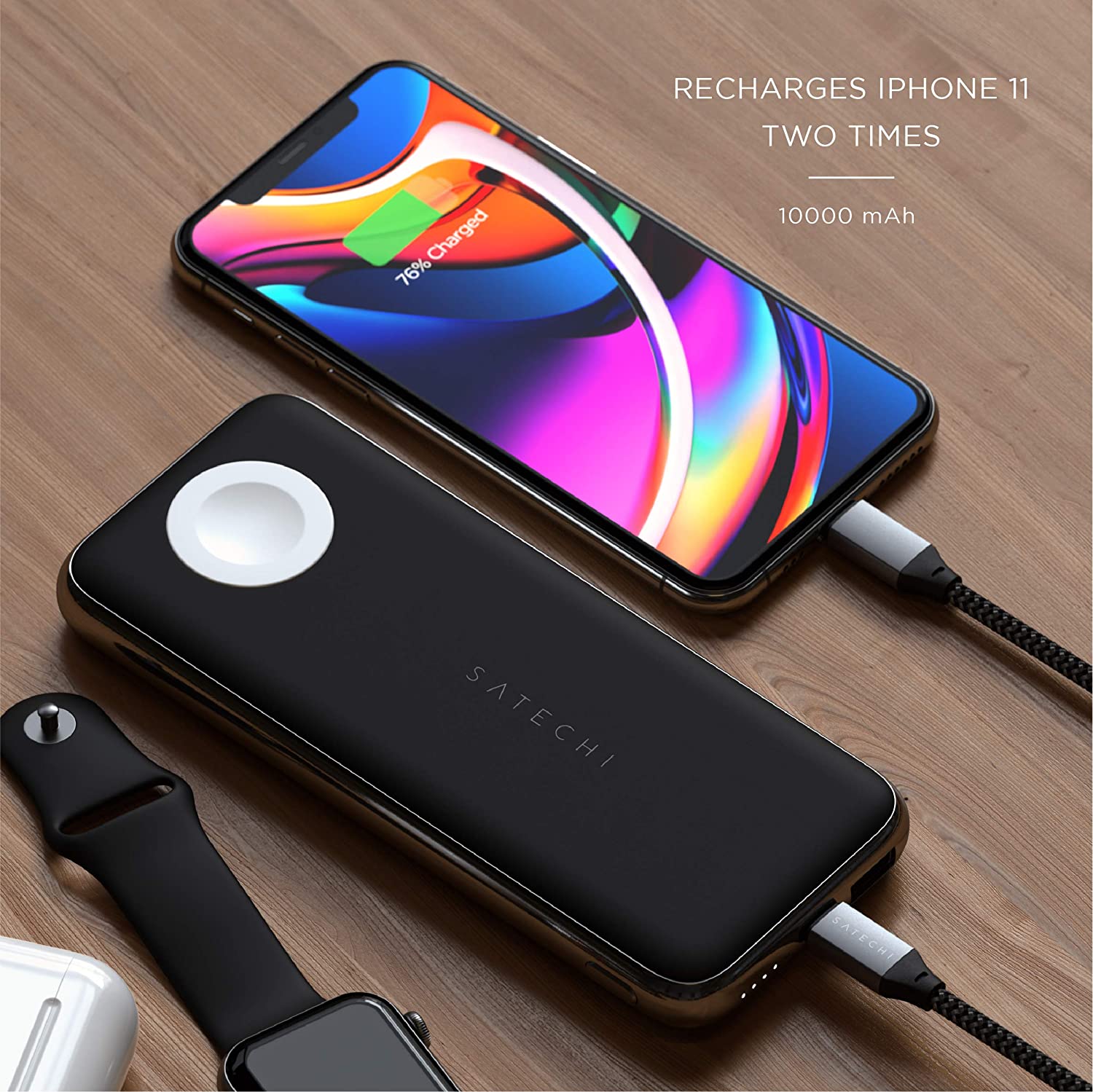 Cargador Inalámbrico Portatil Power Bank 10000mah iPhone