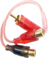 Cable de Audio Krack de 2 Jacks RCA a 1 Plug RCA, Libre de Oxígeno - 15cm