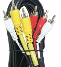 Cable Audio y Video, de 3 Plugs RCA a 3 Plugs RCA - 3.60m
