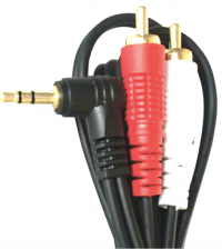 Cable AVI de 3.5St a 2 Plug RCA Negro 1.8 Mts