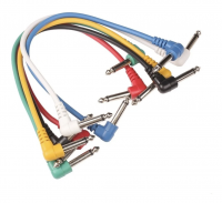 Juego de Cables de Audio, Patch Cords, de Plug 6.3 Escuadra, Colores Varios, 60cm