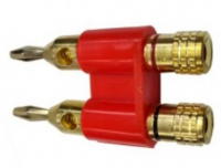 Plug Conector Banana GOLD Reforzado Doble 50A Rojo