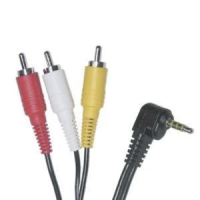 Cable de Audio y Video 3.5 3 vías Plug largo a 3 Plugs RCA Dorados
