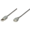CABLE USB 1.1 EXTENSION MANHATTAN 1.8 MTS TIPO A MACHO - A HEMBRA, GRIS