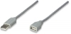 CABLE USB 1.1 EXTENSION MANHATTAN 3.0 MTS TIPO A MACHO - A HEMBRA, GRIS