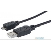 CABLE USB 2.0 TIPO A - MICRO USB, 1.8 MTS NEGRO P/DISPOSITIVOS MOVILES