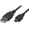 CABLE USB 2.0 A MACHO / MINI B DE 5 PINES, NEGRO, 1.8 MTS MANHATTAN