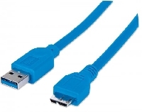 CABLE USB 3.0 MANHTATTAN A MACHO / MICRO B MACHO, 2 MTS, AZUL