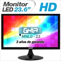 GHIA MONITOR LED 23.6 WIDE SCREEN FULL HD 1080p NEGRO PIANO VGA/DVI