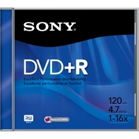 DVD+R VIRGEN SONY 4.7GB 1-16X GRABABLE 120 MIN, CAJA RIGIDA INDIVIDUAL