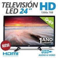 TELEVISION LED GHIA 24 SERIE 1500, GDE224HX5, HD 720P, 1 HDMI, 1 USB, (VGA/PC), 60 HZ