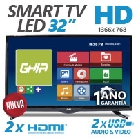 TELEVISION LED GHIA 32 SERIE 1500 SMART TV, GDE232HS5, HD 720P, 
2 HDMI, 2 USB, (VGA/PC), 60 HZ"