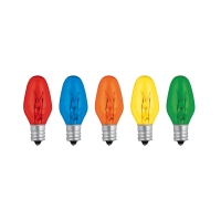 Focos incandescentes de colores, base E12, 7.5 watts, 50pzas