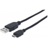 CABLE MANHATTAN USB DE ALTA VELOCIDAD VERSIÓN 2.0 A-MICRO B 3.0M NEGRO
