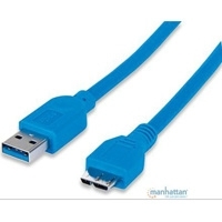CABLE USB 3.0 MANHTATTAN, A MACHO / MICRO B MACHO, 1 MTS AZUL