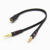 Cable Adaptador de Audio Divisor de Manos Libres, de Jack de Audio 3.5st 3 Vias a 2 Plugs 3.5st (Mic y Bocina)