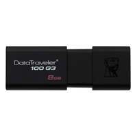 MEMORIA KINGSTON 8GB USB 3.0 ALTA VELOCIDAD / DATA TRAVELER 100 G3 NEGRO