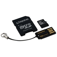 MEMORIA KINGSTON MICRO SDHC 8GB CLASE 10 / KIT MOBILITY C/ADAPTADOR + USB