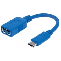 CABLE MANHATTAN USB TIPO-C CM-AH 15CM 3A AZUL