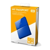 DD EXT PORTATIL 3TB WD MY PASSPORT AZUL 2.5/USB3.0/COPIA LOCAL/ENCRIPTACION/WIN
