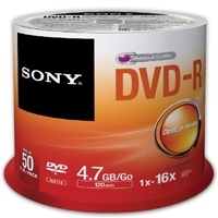 DVD-R SONY 4.7 GB, CON 50 PIEZAS