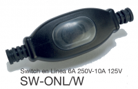 Switch en Línea 10A Negro IP65 Contra el Agua