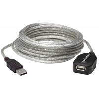 CABLE EXTENSION MANHATTAN  ACTIVA USB DE ALTA VELOCIDAD 2.0 ENCADENABLE, A MACHO / A HEMBRA, 5 M