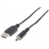 CABLE USB DE ENERGíA USB 2.0 MACHO TIPO A A MACHO TIPO H (OD 3.5 MM / ID 1.3 MM), 1 M (3 FT.), NEGRO MANHATTAN