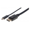 CABLE ADAPTADOR USB-C A DISPLAYPORT MODO DP ALT A SALIDA DP 4K, 1.0 M, NEGRO MANHATTAN