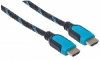 CABLE HDMI 2.0 TEXTIL M-M 3.0M NEGRO/AZUL