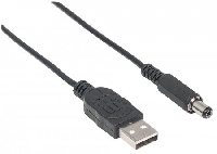 CABLE MANHATTAN USB A-M ALIM. 5.5MM 5V DC 1.0M NEGRO
