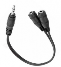 Cable de Audio de Plug 3.5st a 2 Jacks 3.5st 20cm
