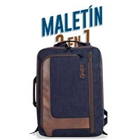 MALETIN 2 EN 1 GHIA 15.6 AZUL/CAFE