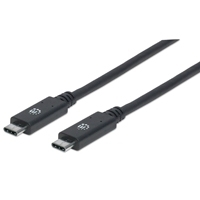 CABLE MANHATTAN USB-C V3.1, C-C 1.0M NEGRO 10GBPS 5A