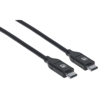 CABLE MANHATTAN USB-C V2.0, C-C 2.0MTS  NEGRO 480MBPS 5A