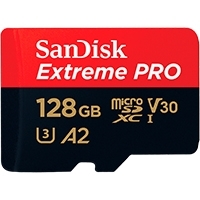 MEMORIA SANDISK EXTREME PRO 128GB MICRO SDXC 170MB/S 4K CLASE 10 A2 V30 C/ADAPTADOR
