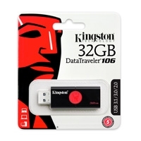 MEMORIA KINGSTON 32GB USB 3.0 ALTA VELOCIDAD / DATATRAVELER 106 NEGRO/ROJO