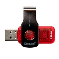 MEMORIA KINGSTON 16GB USB 3.1 ALTA VELOCIDAD / DATATRAVELER SWIVL ROJO