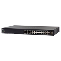 SWITCH CISCO SMB // 24 PUERTOS 10/100/1000 GIGAETHERNET // 4X10 GIGAETHERNET (2X10G BASE-T/SFP+COMBO+2XSFP+) // POE 195W // ADMI