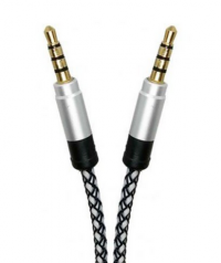Cable de Audio de 3.5mm stereo Macho-Macho 3 vías 1.6m Blanco/Negro